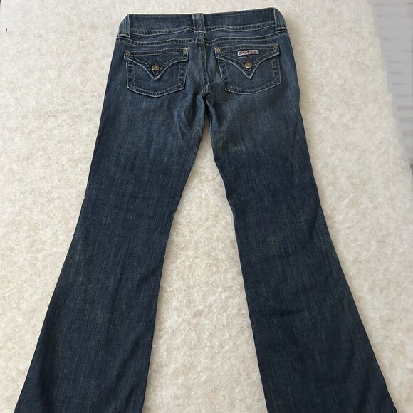 Hudson Women's Medium Wash Flare Jeans Whiskering 98% Cotton 2% Elastane Size 27 - Picture 6 of 7